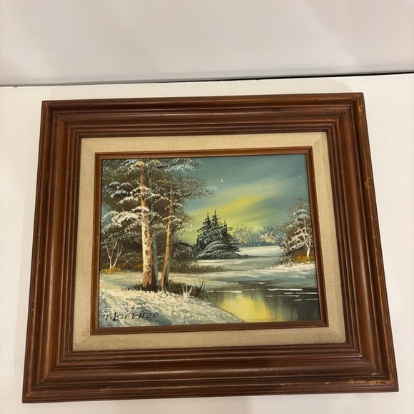 Winter T.LOKENZO signed wall picture frame art